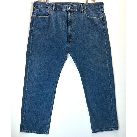 Levi's 505 Regular Fit Men's Jeans size W44 L30, Rinse Medium wash 100 cotton - Picture 2 of 16